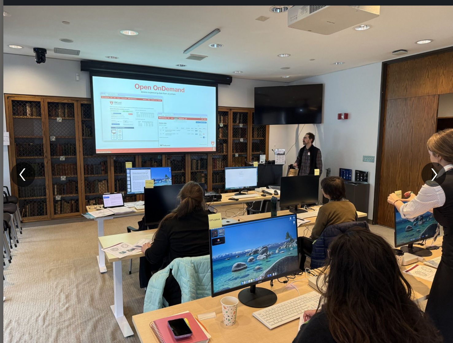 Cryo-EM Workshop trainees at computer workstations during a hands-on data-processing session